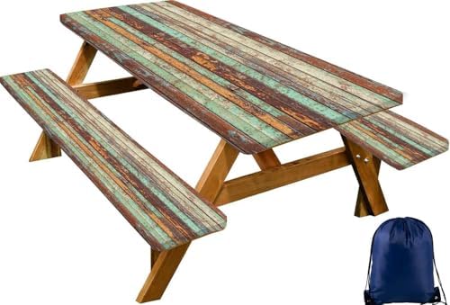 CAPSCEOLL Fitted Picnic Table Cover with Bench Covers 5ft - Wood by CAPSCEOLL