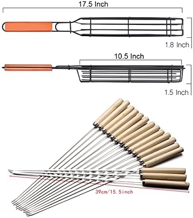 Kabob Grilling Set 6 Grill Baskets & 6 Skewers for BBQ - Image 2