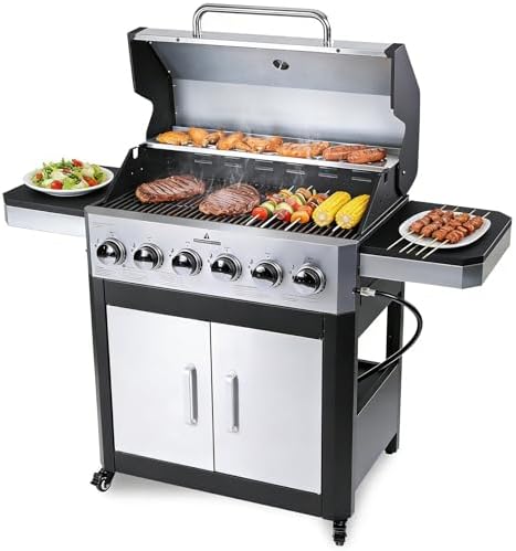 Redlife 6-Burner Propane Gas Grill, 60,000 BTU Outdoor BBQ Grill by Redlife