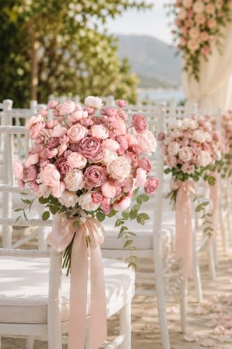 Fake Flowers Faux Flower Artificial Ranunculus Flowers Dusty Rose Peonies - Image 3