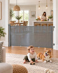 Extra Wide Retractable Baby Gate 71" Wide Fits Large Opening Gray by Home