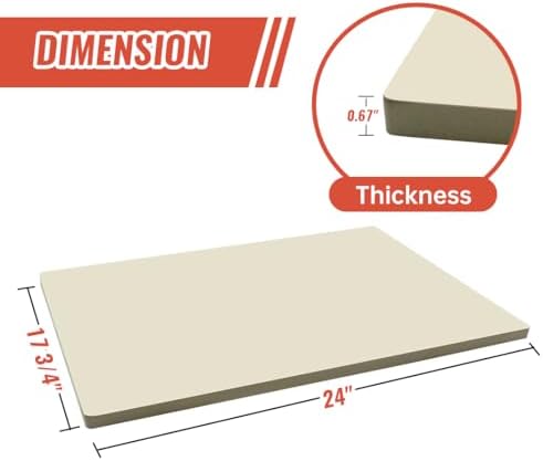 Extra Large 24 x 17 3/4 Inch Rectangular Pizza Stone for Oven and Grill - Image 3
