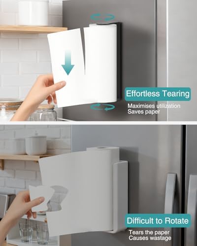 Paroto Magnetic Paper Towel Holder for Fridge, No Drilling, Black - Image 3