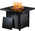 Ciays 28 Inch Propane Fire Pit CSA-Listed Outdoor Fire Pit Table, 50,000 BTU Steel Gas Fire Pits with Lid and Lava Rock, Add Warmth and Ambience to Parties On Patio Deck Garden,Black,CIFPT3-N1 by Ciays