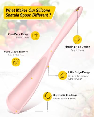 BUNDLEPRO Silicone Cooking Spoons for Nonstick Cookware, One-Piece, 2 Pack - Image 2