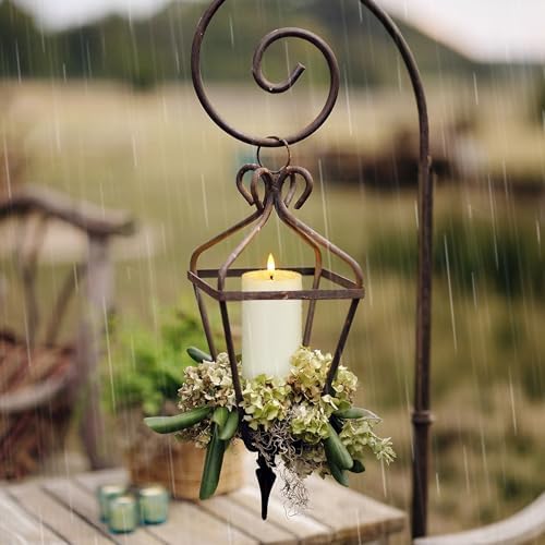 Yeelida Outdoor 6pcs Flameless Waterproof Candles with Handy Remote Control, Cycle Timer Battery Operated Candle Grease Effect LED Flickering Pillar Plastic Long Lasting (Ivory, 3" x4" 5" 5" 6" 6" 7") - Image 2