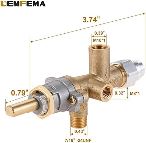 Replacement for Propane Patio Heater Brass Safety Control Valve with Pilot - Image 3