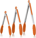 U-Taste Kitchen Tongs for Cooking, 600ºF Heat-Resistant Tps, 3Pcs/Orange by U-Taste