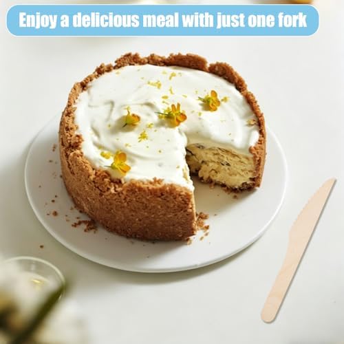 Disposable Wooden Knives, 150Pcs 6.5" Wooden Cutlery Knive Disposable Knives Compostable Utensils for Party, Camping, Traveling, Family Dinners, 3 Boxes of 50Pcs - Image 4