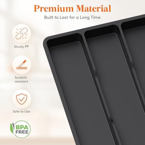 Lifewit Utensil Organizer for Kitchen Drawer, Expandable Cooking Tray - Image 5