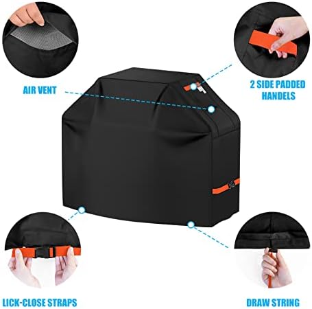 Grill Cover 600D Heavy Duty, Universal Fit Waterproof BBQ Grill Protector with Adjustable Straps, Weatherproof Outdoor Oven Cover for All Seasons - Image 4