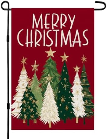 CROWNED BEAUTY Merry Christmas Trees Garden Flag for Outside 12x18 by CrownedBeauty