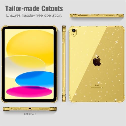 Clear Glitter Yellow Case for iPadA16 11th/10th Gen 11/10.9" 2025/22 - Image 7