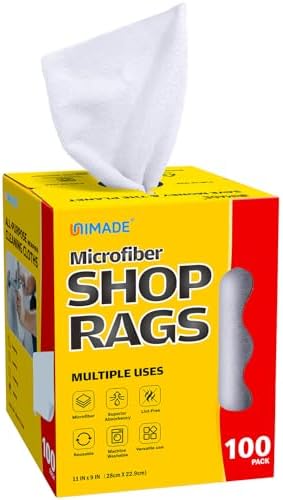 UNIMADE Shop Rags, 100 Sheets Microfiber Cleaning Cloth by Unimade