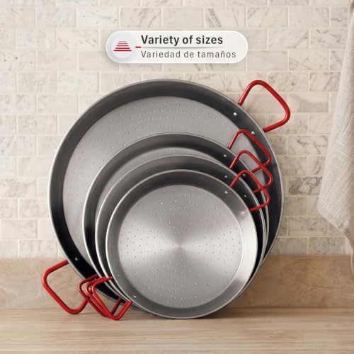 Magefesa 36" Carbon Steel Paella Pan – 91 cm - 37 Servings, Durable & Lightweight with Dimpled Surface, Ideal for Outdoor Cooking & Traditional Valencian Paella - Image 3