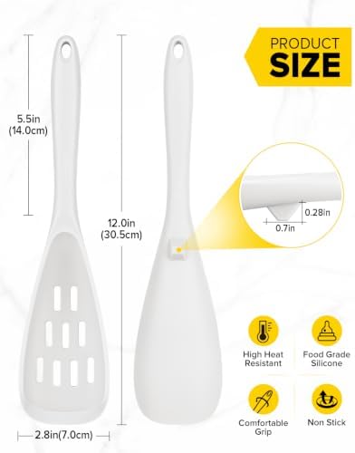 BUNDLEPRO Silicone Cooking Spoons for Nonstick Cookware, One-Piece, 2 Pack - Image 3