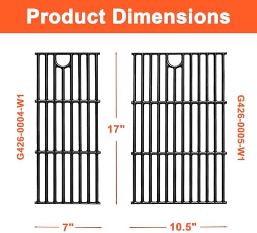 DELSbbq 17" Cast Iron Grill Grates for Charbroil Performance 2 Burner - Image 2