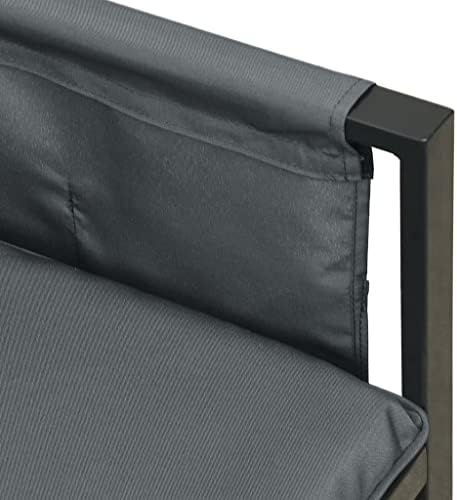 2 Piece Patio Dining Set with Thick Cushions & Side Storage, Anthracite Steel Outdoor Furniture Set for Garden, Backyard, Balcony, Durable Powder-Coated Metal Bistro Table and Chairs - Image 7