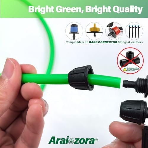 1/4in Drip Irrigation Tubing - 200ft Flexible Garden Hose for DIY Irrigation Systems, Hydroponics, Greenhouse & Outdoor Watering | Lightweight Misting Tubing, UV-Resistant (Green) - Image 5