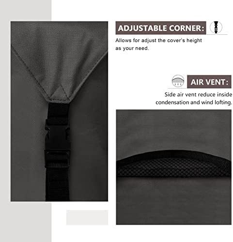 ULTCOVER Waterproof Patio Furniture Cover 64L x 52W in, Black - Image 5