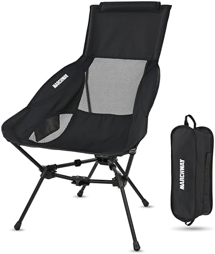 MARCHWAY Lightweight High Back Folding Camping Chair with Head Support by MARCHWAY