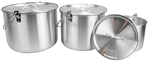 AceCamp Nested Pot Aluminum Lightweight Cooking Pot Set Outdoor Large Stock with lid and folding handle - 4L,8L,12L - Image 5