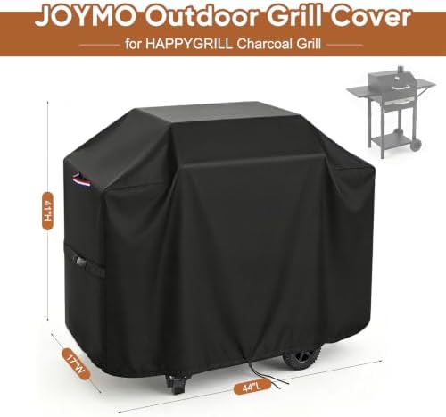 Grill Cover for HAPPYGRILL Charcoal Grill with 2 Side Tables, BBQ Cover - Image 2