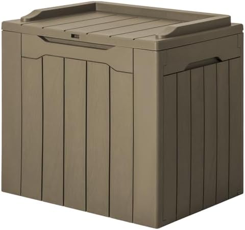 JUMMICO 31 Gallon Resin Deck Box Waterproof Outdoor Storage Boxes by JUMMICO
