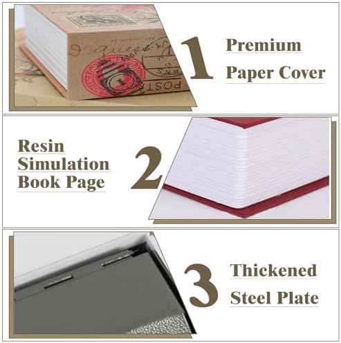 Decorative Book Safe with Combination Lock, Diversion Faux Book Hidden Safe - Image 5