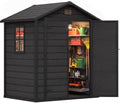 DWVO 6X5FT Resin Storage Shed with Reinforced Floor, Window & Vents by DWVO