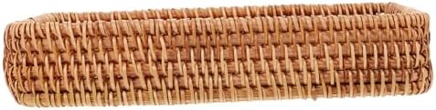 MAGICLULU 2pcs Hand-woven Rattan Bread Serving Basket Small Wicker Storage Basket for Fruits Snacks - Image 7
