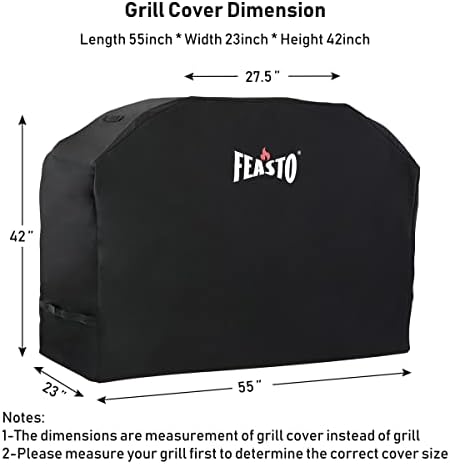Feasto 55 inch Heavy Duty BBQ Grill Cover for Outdoor Grill - Image 3
