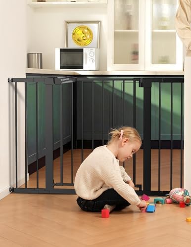 Babelio 29-43" Baby Gate for Stairs, PressGuard P7 Pet Gate, Black - Image 2