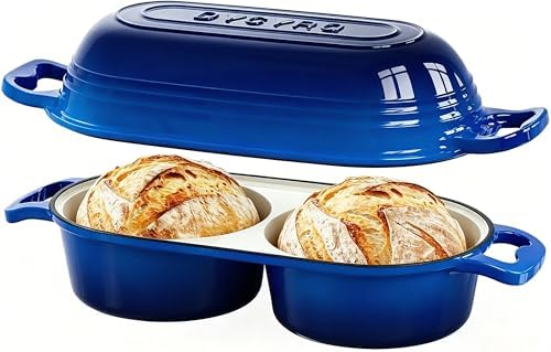 Enameled Cast Iron Dutch Oven Pot with Lid, Double Bread Loaf Pan by Unknown