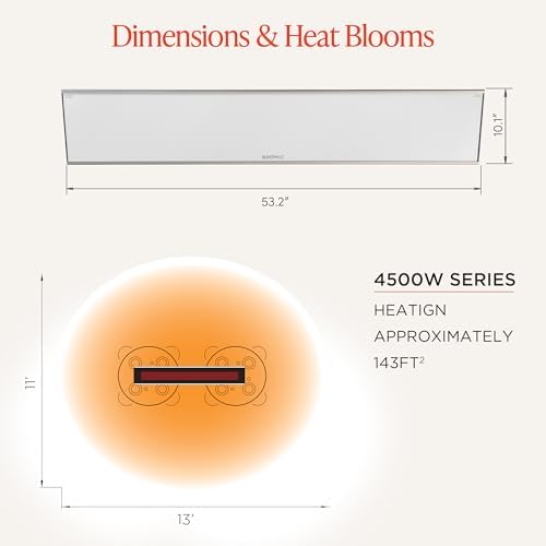 Bromic Platinum Smart Heat 4500W Electric Patio Heater - Radiant Infrared, 208V, White Finish - BH3622005 - Image 5