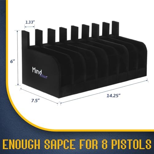 MIND&ACTION Foam Pistol Rack for Gun Safe, Gun Cabinet Accessories, Pistols Holder Storage Organizer, Revolver Firearm Handgun Rack Stand Display - Image 4