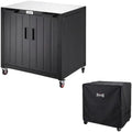 Feasto Outdoor Grill Cart with Storage Cabinet & Protective Cover by Idealforcook