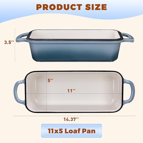 Cast Iron Loaf Pan with Lid, 11x5 Inch 5.8 Qt Sourdough Pan - Image 4