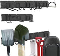 Garage Tool Organizer Wall Mount, 64 Inch Heavy Duty Garden Tool Organizer Storage System, Easy Install with 8 Adjustable Bike Hooks, for Garage, Basement, Shed, Workshop, Black, Steel by CRXCRC