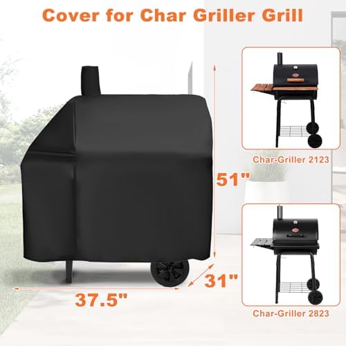 Grill Cover for Char Griller Grill Smoker 2823 2123 E2828 - Image 2