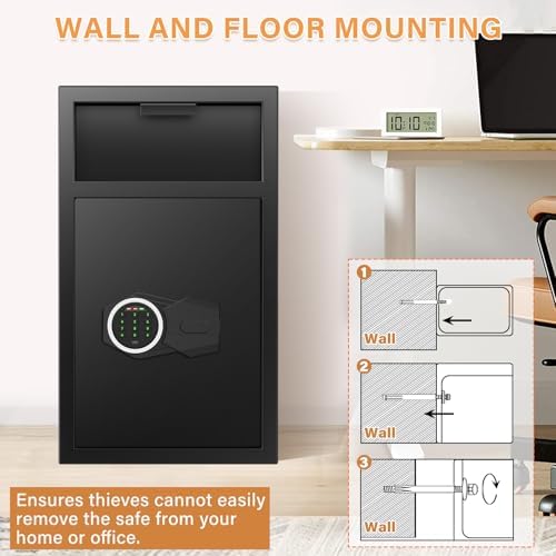 2.7 Cubic Drop Slot Safes for Money Jewelry, Drop Safe for Business with Combination Lock and Key, Mute Function,Depository Safe for Money Jewelry Home Business Office - Image 6