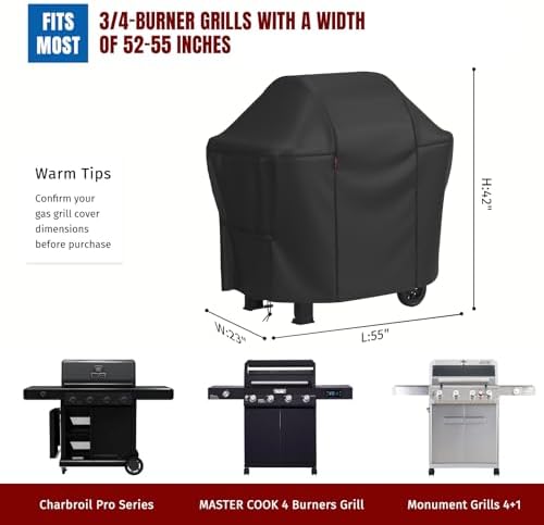 SHINESTAR 52-55" Grill Cover,Windproof with Magic Tape & Drawstring Bottom - Image 2