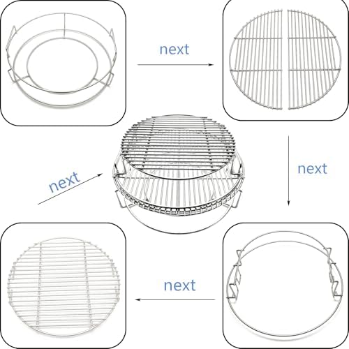 15.5" Multi-Level Cooking Grate System for BGE M, Big Green Egg Medium, Brinkmann Cook'N Cajun Charcoal Grill - Image 3