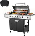 Endark Upgraded 68,500 BTU 6-Burner Propane Gas Grill with Side Burner | Stainless Steel Outdoor BBQ Grill with Cast Iron Grates & Wheels for Patio, Garden, Backyard by ENDARK