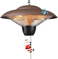 Danluke Outdoor Electric Patio Heater, 1500W Infrared Hanging Heater, Ceiling Mounted Carbon Fiber Heater for Patio, Porch, Garage and Balcony, Brown by Danluke