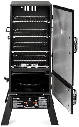 Masterbuilt 30-Inch Dual Fuel Propane & Charcoal Vertical Smoker with 730 Sq. In. Cooking Space, Push-Button Ignition, Temperature Gauge, 4 Smoking Racks, Black - Image 2