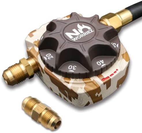NO WORRIEZ Safety Auto Shut-Off Gas Timer for Propane & Natural Gas | Outdoor Grill, Fire Pit, Pizza Oven | – 100,000 BTU w/ 1/2" Flared Connector & Hose & Flare Male Adapter, Patent Pending by NOWORRIEZ