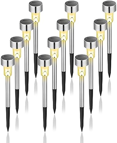 GIGALUMI Outdoor Waterproof Solar Garden Lights, 12 Pack Warm White by GIGALUMI