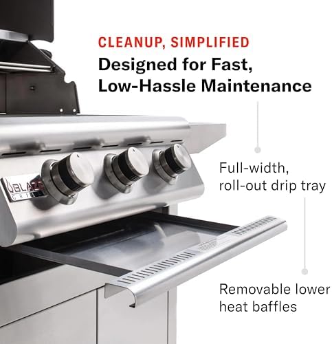 Blaze Prelude LBM Built-In Natural Gas Grill | 32-Inch 4-Burner BBQ with 56,000 BTUs | 304 Stainless Steel Construction | Flame Stabilizing Grids | BLZ-4LBM-NG - Image 5