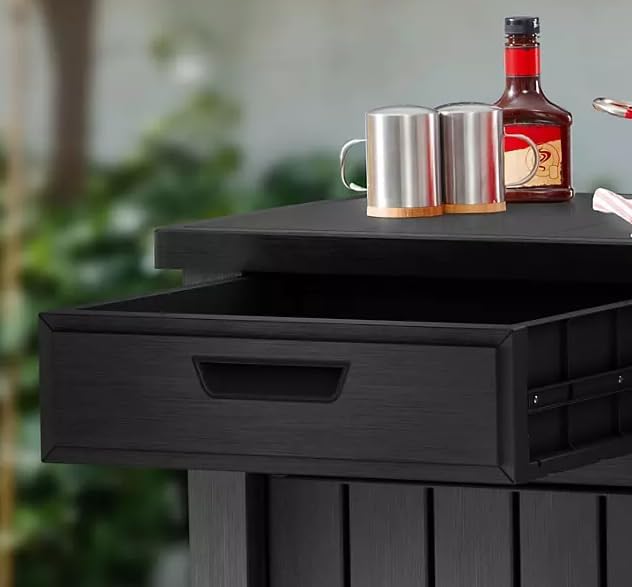 Generic Enhance Your Outdoor Space with The Outdoor Grill Table with Storage Cabinet in Graphite Gray. Perfect for Grilling, Entertaining, and Storage Needs, X-Large - Image 4